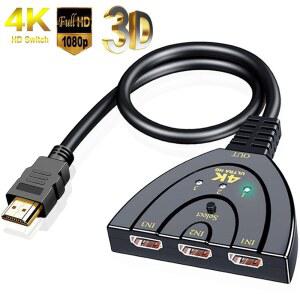 HDMI분배기 출력 HDMI 호환 3X1 비디오 분배기 스위처 3D HDTV DVD HD 2K 어댑터 1080P 스위치 4K