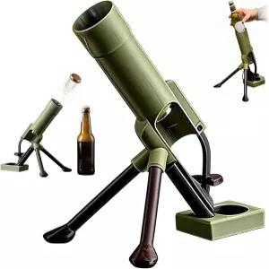 맥주병 박격포 병따개 51mm 튼튼한 캡 런처 핸즈프리 푸시 다운 병뚜껑 홈 파티 바 책상 장식