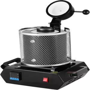 1600W 금 전기 제련로 1150°C/2102 F 디지털 용융로 기계 정제 주조용 금속 제련소 1/2/3kg CE/FCC 블랙