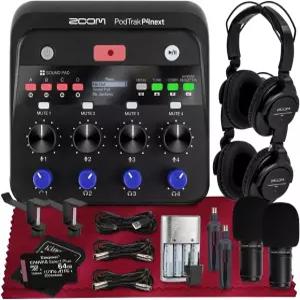 Zoom PodTrack P4next 팟캐스트 레코더 4 마이크 입력이 포함된 휴대용 멀티트랙 오디오 녹음기 인터뷰