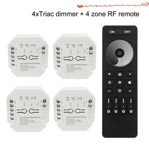 4존 무선 AC 트라이악 LED 디머 110V-230V 푸시 스위치 2.4G RF 리모컨 백열 할로겐 램프용
