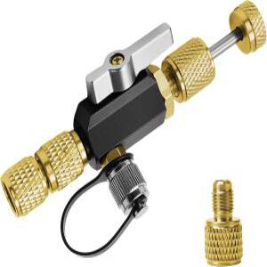 1/4인치 듀얼 밸브 메가 플로우 진공 코어 제거 도구 20 마이크론 R32 R410A HVAC 시스템 필수품