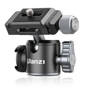 ULANZI U80L 1/4인치 삼각대용 볼 헤드 - 360 회전 파노라마 카메라 마운트 아르카 퀵 릴리스 플레이트 및 DSLR 캠코더 모노포드 슬라이더용 콜드 슈 포함