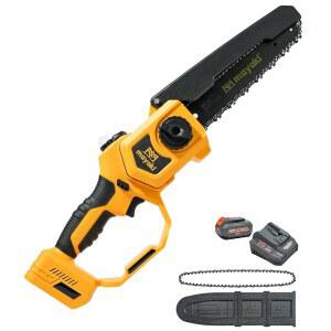 디월트 DEWALT 20V 60V 배터리와 호환되는 무선 8인치 전기톱 39피트 /S 전기 휴대용 체인톱 4.0Ah 배터리 및 충전기 오토 오일러 900W 브러시리스 트리 트리밍 절단 가지치기용