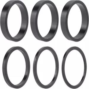 MTB BMX 로드 바이크용 Quacc 6 PCS 헤드셋 스페이서 1 1/8 알루미늄 합금 2mm 블랙