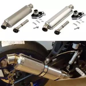 51mm 범용 오토바이 배기 스테인레스 스틸 머플러 탈출 310 370 파이프 100cc-1000cc ATV GP 스쿠터 fz6