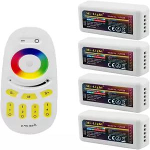 S NMT Mi 라이트 무선 2.4G RF RGB 화이트/웜 컨트롤러 키트 4개의 및 4존 리모컨 Wi-Fi 브리지 호환 4CH