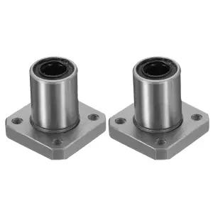 uxcell 2 팩 LMK8UU 선형 볼 베어링 8mm 보어 사각 플랜지 모션 부싱 CNC용 양면 고무 씰 ABEC3 포함 3D