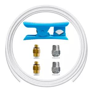 16.4피트 5M PTFE 테프론 튜브 키트 ID 2.5mm OD 필라멘트 튜빙 커터 4-M6 및 4-M10 공압 피팅이 포함된