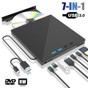 CD롬 플레이어 IN USB3 TYPE CD DVD 휴대용 데스크탑용 외장형 CDDVD 라이터 드라이브 노트북 리더 버너