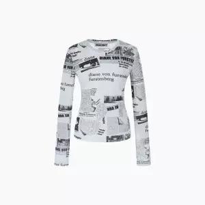 에고이스트 EGOIST CAPSULE LINE 시스루 프린팅 슬림핏 티셔츠 ES2CL365 968206