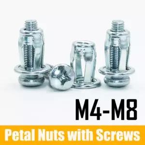 꽃잎 모양 리벳 너트 나사 볼트 확장 금속 커튼 클램프 20X 플레이트 패널 리벳너트 2pcs M8x30