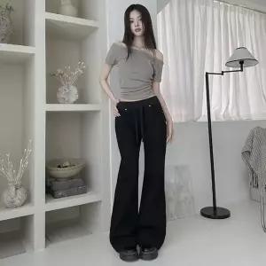 /라이니 자체제작 아일렛 로우라이즈 플레어 팬츠 mb-8077c