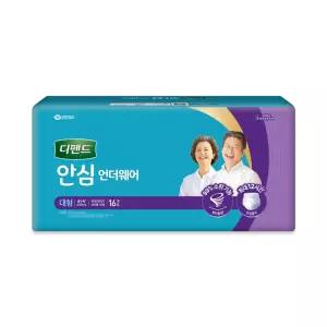 디펜드 안심플러스 언더웨어 대형 64매 16매X4팩 성인용 기저귀 팬티형 기저귀