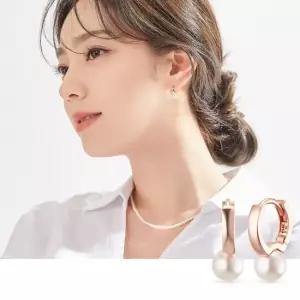 도로시 14k 모던 스와진주 링귀걸이 2type)_5mm