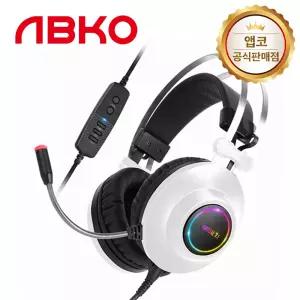 앱코 해커 N550 ENC 가상7.1 RGB 게이밍헤드셋 화이트
