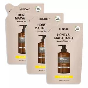 쿤달 네이처 샴푸 리필팩, 일랑일랑, 400ml, 3개