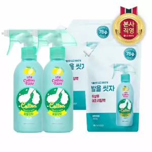 온더바디 코튼풋 발을씻자 풋샴푸 레몬 385ml 2개 + 리필 500ml 2개