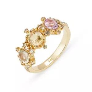도로시 14k 가든 팬시 사파이어 반지총 1.69CT
