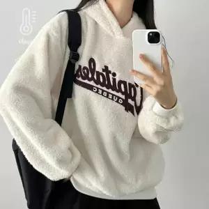 [하프클럽/이버유]양털 뽀글이 후드티 기모 후리스 아노락 오버핏 후드