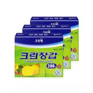 [너만아는잡화점]크린랩 위생장갑 200매 x 3개 /크린장갑 일회용