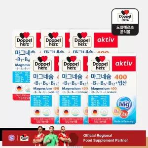 [도펠헤르츠]마그네슘 400 30정 6박스 비타민 B1 B6 B12 엽산