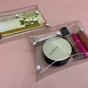 똑딱이 투명 PVC 파우치 대형-WA19B1C