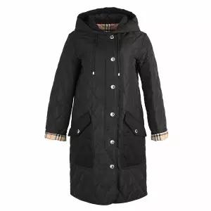[버버리] 여성 다이아몬드 퀼팅 후드 코트 ROXBY 8096351 (BLACK)