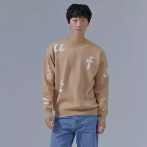 [본사]남성 전판 레터링 스웨터-CFRK5213D0X