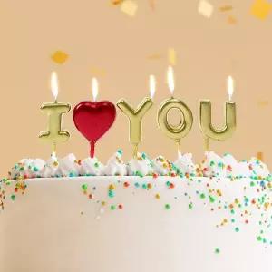 [월데코] 해피니스 레터링 생일초 3p 케이크장식 하트초