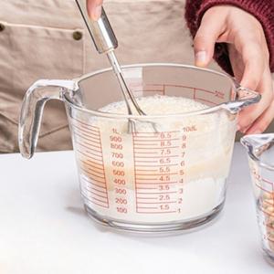 세제계량컵 이유식 비커 쌀 원두 내열 유리 500ml 계량컵