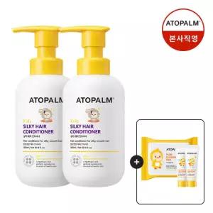 [아토팜] 실키 헤어 컨디셔너 300mlX2 (증정)클렌징패드+징크선크림10g*2 4/27~5/3