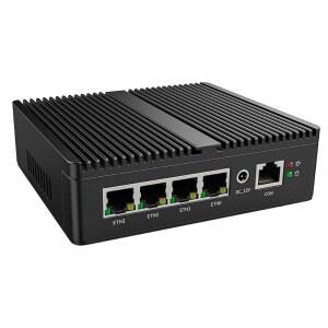 HKUXZR 마이크로 방화벽 장치, 4개의 인터 i226-V 2.5Gbe LAN 포트, 팬리스 미니 PC 셀러론 J4125 쿼드 코어, DP/HDMI USB3.0 지원 AES-NI 베어본 라우터 VPN(16GB/256GB)