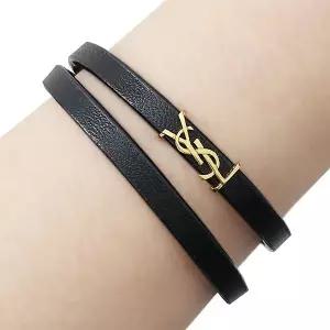 [생로랑][명품] 생로랑 25FW YSL 로고 카산드라 더블 랩 슬림 브레이슬릿 팔찌
