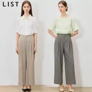 [리스트(LIST)] 스르르 떨어지는 와이드 밴딩 팬츠 (택가격: 178000원)