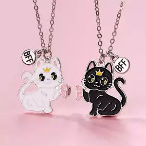 고양이 우정 자석 목걸이 귀염돌고래 친구