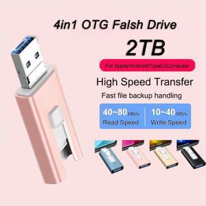 4in1 OTG 플래시 드라이브 512GB (아이폰 호환용) USB 3.0 2TB 1TB 안드로이드 TYPE-C 펜 모바일 마이크로