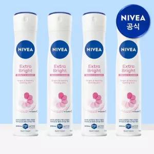 니베아 데오드란트 스프레이 엑스트라 브라이트 200ml 4개