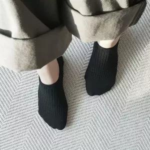 남성용 발목 골지 양말 블랙 WFIF421