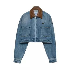 프라다 MUST IT_FW25 여성 크롭 데님 자켓 GFB327 16PK F0V3N