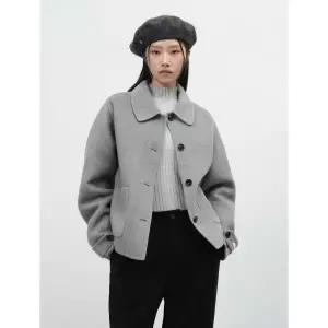 GENERALIDEA 울 카라 핸드메이드 숏 코트 [MELANGE 멜란지 GREY 그레이] / WBE3L10511