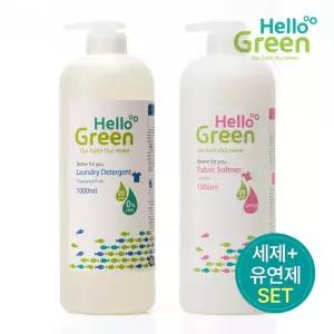 헬로그린 아기세탁세제 1000ml+섬유유연제 천연레몬향1000ml SET