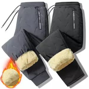 2배두툼+한 융털패딩바지(2XL- 6XL) 남자기모트레이닝 양털 바지 겨울바지 밴딩바지