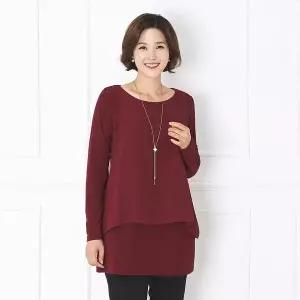 [하프클럽/모슬린]엄마옷 이중 쉬폰 긴팔 블라우스 MQG125858 마담 미시 중년