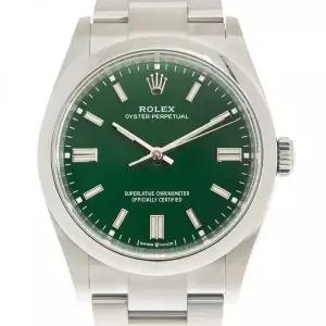Rolex 롤렉스 오이스터 퍼페추얼 오토매틱 크로노미터 그린 다이얼 남성용 시계 126000GNSO