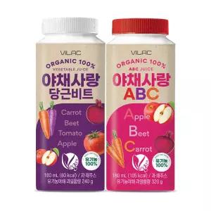 비락 야채사랑 365 외 2종 당근비트+야채ABC, 180ml, 24개