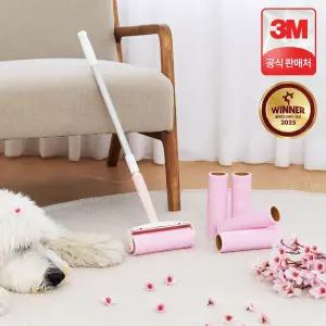 3M 스카치브라이트 돌돌이 테이프클리너 롤크리너 대형 클린컷 체리블라썸 롱핸들 밀대 세트롱핸들 1개+리