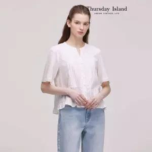 [Thursday Island] 레이스 크롭 블라우스(T244MBL258W)