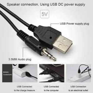 XIKCU 유니버설 풀레인지 3D PC 스피커 박스 사운드 바 스테레오 서브우퍼 베이스 음악 컴퓨터 USB (노트북
