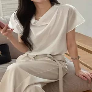 하객룩 끝판왕 드레이프 캡소매 블라우스 87313 빅사이즈 여성의류